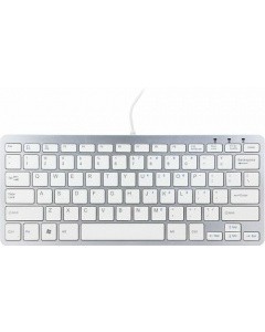 2e kans Ergoline compact toetsenbord wit/zilver met 2 USB hubs