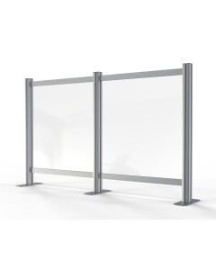Hygiënescherm plexiglas - aluminium basis 85 x 90 cm
